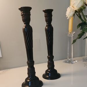 Southern Living At Home Black Candle Holders